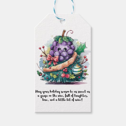 kerstdruif cadeaulabel (Voorkant)