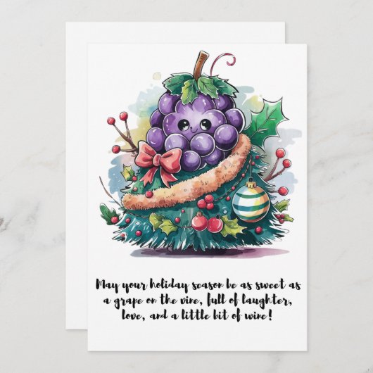 kerstdruif feestdagenkaart (Voorkant / Achterkant)