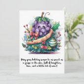 kerstdruif feestdagenkaart (Staand voorkant)