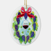 kerstdruiven Wreath Custom Scott Patrick Homes Keramisch Ornament (Rechts)