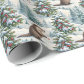 Kerstdrukpapier met Otter in Bos Cadeaupapier (Rol Hoek)