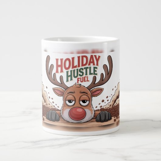 Kerstdrukte Brandstof Grote Koffiekop (Voorkant)
