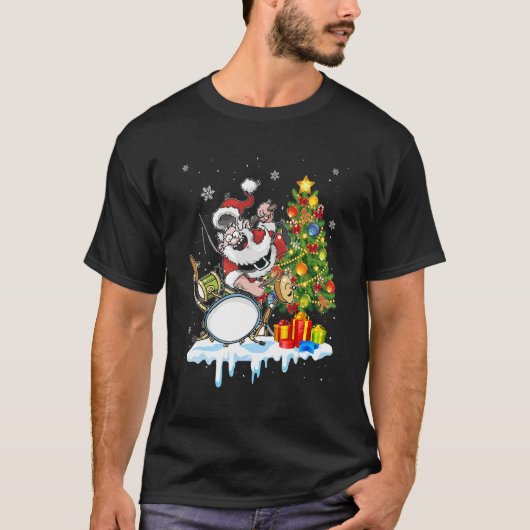 Kerstdrum en kerstdrummer - bomen t-shirt (Voorkant)