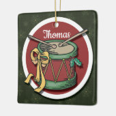 Kerstdrum met Jouw naam Keramisch Ornament (Links)
