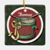 Kerstdrum met Jouw naam Keramisch Ornament (Voorkant)