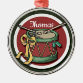 Kerstdrum met Jouw naam Metalen Ornament (Voorkant)