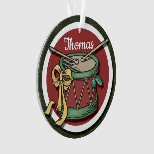 Kerstdrum met Jouw naam Ornament (voorkant)