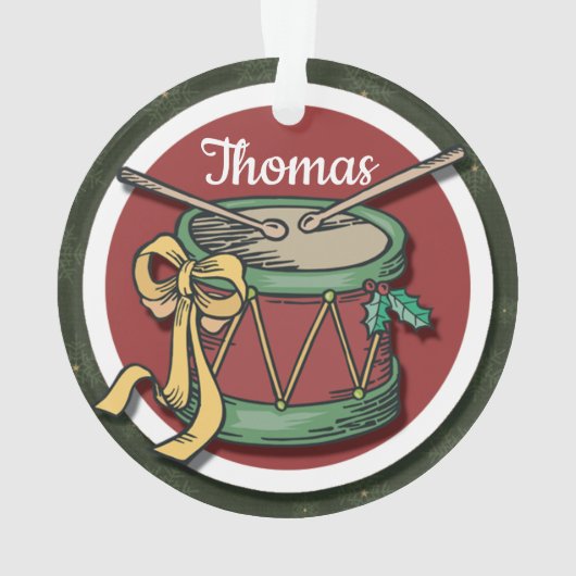 Kerstdrum met Jouw naam Ornament (achterkant)