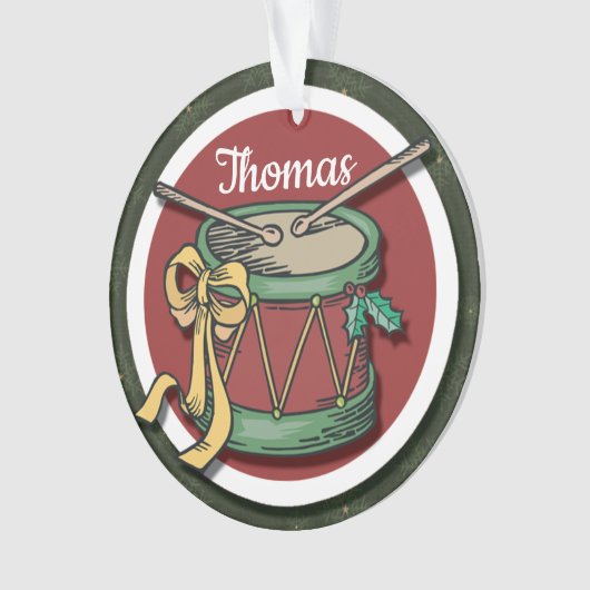 Kerstdrum met Jouw naam Ornament (voorkant)