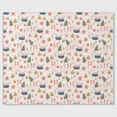 kerstdrummen cadeaupapier (Vlak)