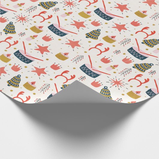 kerstdrummen cadeaupapier (Hoek)