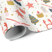 kerstdrummen cadeaupapier (Rol Hoek)