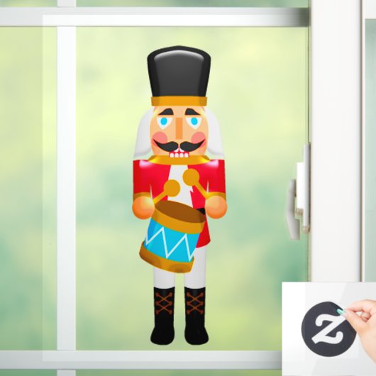 kerstdrummer Boy Nutcracker Window Cling Raamsticker (Huis)