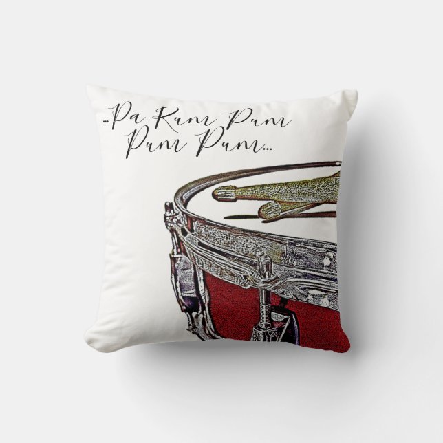 Kerstdrummer Boy Snare Drum Drumsticks Muziek Kussen (Voorkant)