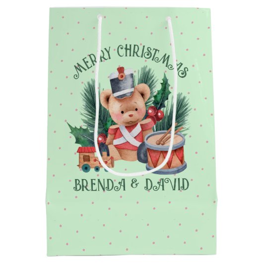 kerstdrummer medium cadeauzakje (Achterkant)