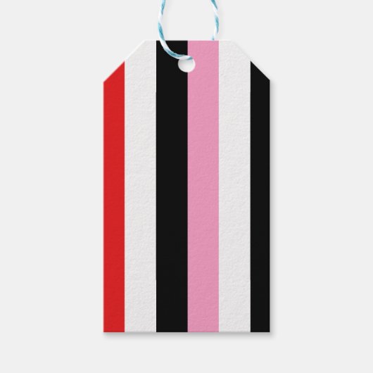 Kerstdruppels! Label met gestreept cadeau Cadeaulabel (Voorkant)