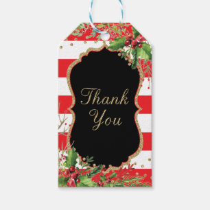Kerstdruppels Red Black Gold Glitter Confetti Cadeaulabel