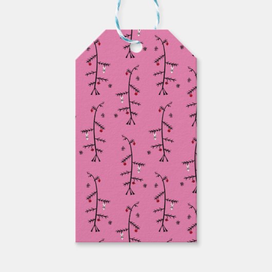 Kerstdruppels! Sad tree gift label Cadeaulabel (Voorkant)