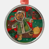 KerstdTeddy~ boomversiering Metalen Ornament (Voorkant)
