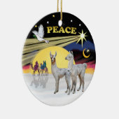 Kerstduif - 2 baby lama's keramisch ornament (Rechts)