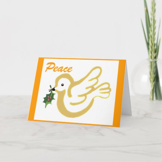 Kerstduif gouden feestdagen kaart (Voorkant)