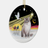 Kerstduif - Lapjeskat (Lynx Colorpoint) Keramisch Ornament (Rechts)