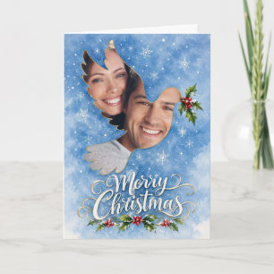 Kerstduif met Hulst Fotolijst Kaart