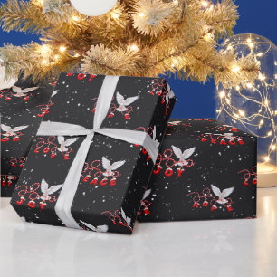 Kerstduif met inspirerende kersttekst cadeaupapier