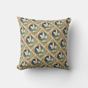 Kerstduif Met Vintage-Style Decoratiepaneel Kussen