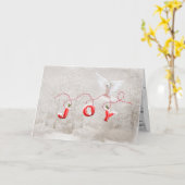 kerstduif met vreugde kaart (Gele Bloem)