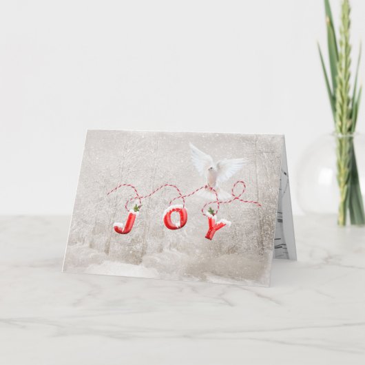 kerstduif met vreugde kaart (Voorkant)