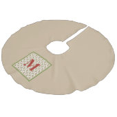 Kerstduif Monogram Initiaal Vredesvreugde Imitatie Linnen Kerstboom Kleed (Gekanteld)