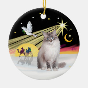 Kerstduif - Ragdoll Cat (Lynx Colorpiont) Keramisch Ornament