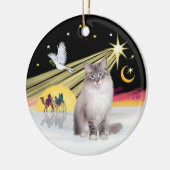 Kerstduif - Ragdoll Cat (Lynx Colorpoint) Keramisch Ornament (Links)