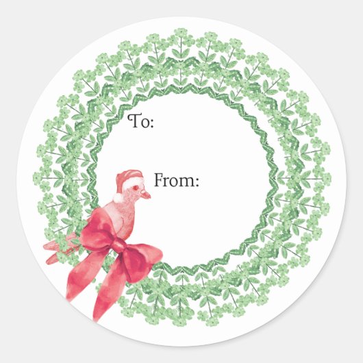 Kerstduif Sticker (Voorkant)