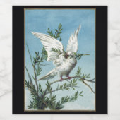 Kerstduif van de Vrede Wijnfles Label Wijn Etiket (Enkel label)