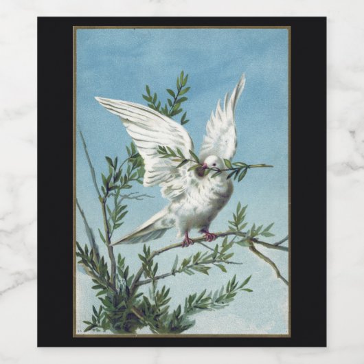 Kerstduif van de Vrede Wijnfles Label Wijn Etiket (Enkel label)