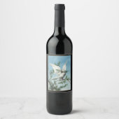 Kerstduif van de Vrede Wijnfles Label Wijn Etiket (Voorkant)