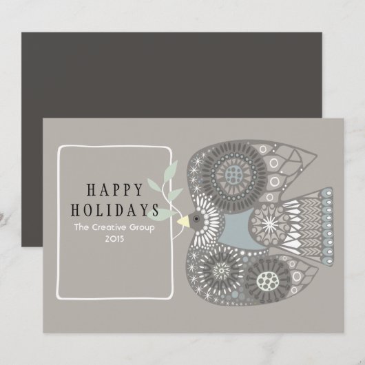 KERSTDUIF van VREDE Wenskaart Feestdagenkaart (Voorkant / Achterkant)