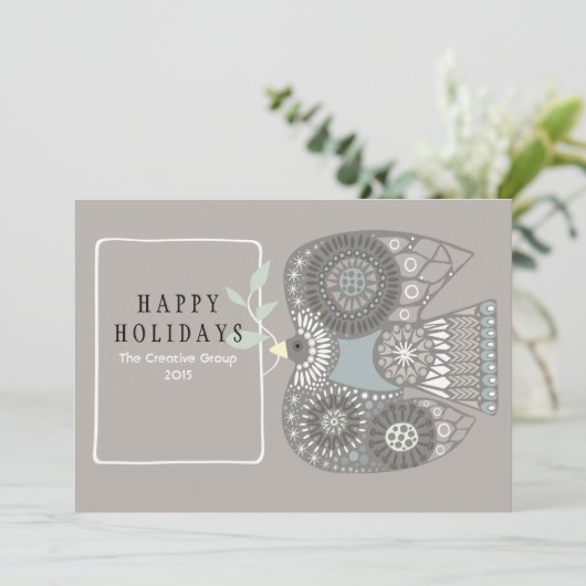 KERSTDUIF van VREDE Wenskaart Feestdagenkaart (Staand voorkant)