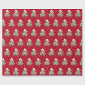 Kerstduitenbeer in gepantserde lichten cadeaupapier (Vlak)