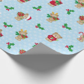 Kerstduitenberen en Holly Cadeaupapier (Hoek)