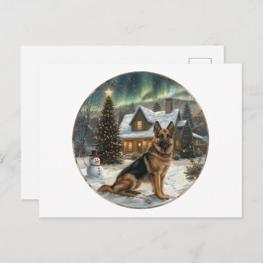KerstDuitse Shepherd Dog Feestdagenkaart (Voorkant / Achterkant)