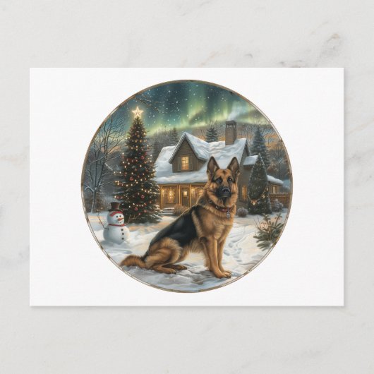 KerstDuitse Shepherd Dog Feestdagenkaart (Voorkant)