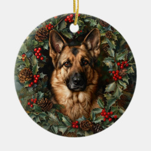 KerstDuitse Shepherd Dog Keramisch Ornament