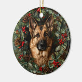 KerstDuitse Shepherd Dog Keramisch Ornament (Links)
