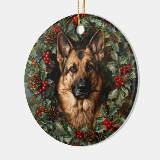 KerstDuitse Shepherd Dog Keramisch Ornament (Links)