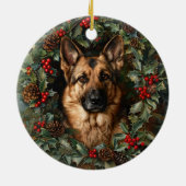 KerstDuitse Shepherd Dog Keramisch Ornament (Achterkant)