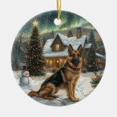 KerstDuitse Shepherd Dog Keramisch Ornament (Voorkant)