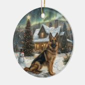 KerstDuitse Shepherd Dog Keramisch Ornament (Links)
